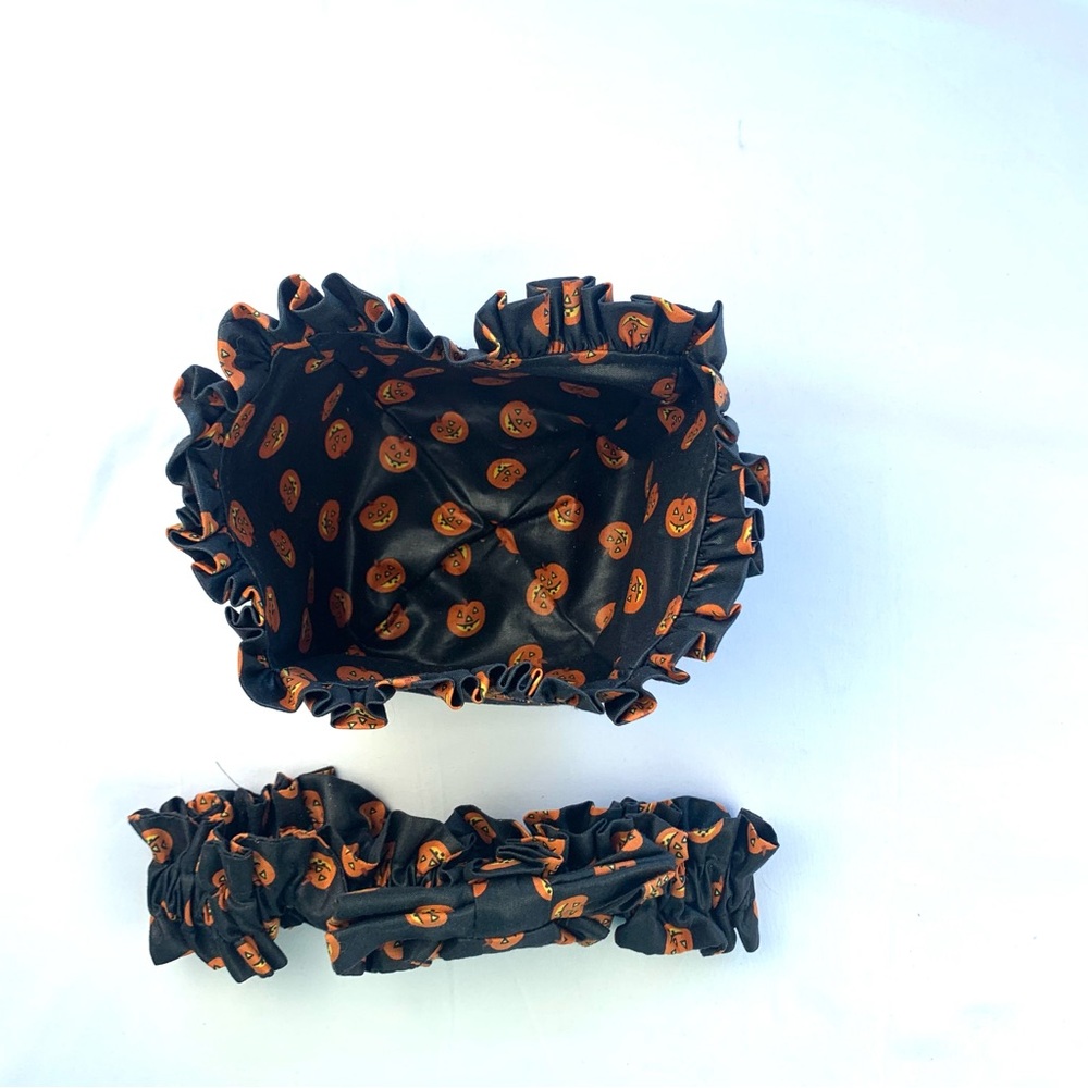 LONGABERGER HALLOWEEN Pumpkin BOO JACK-O-LANTERN  - Liner & Garter